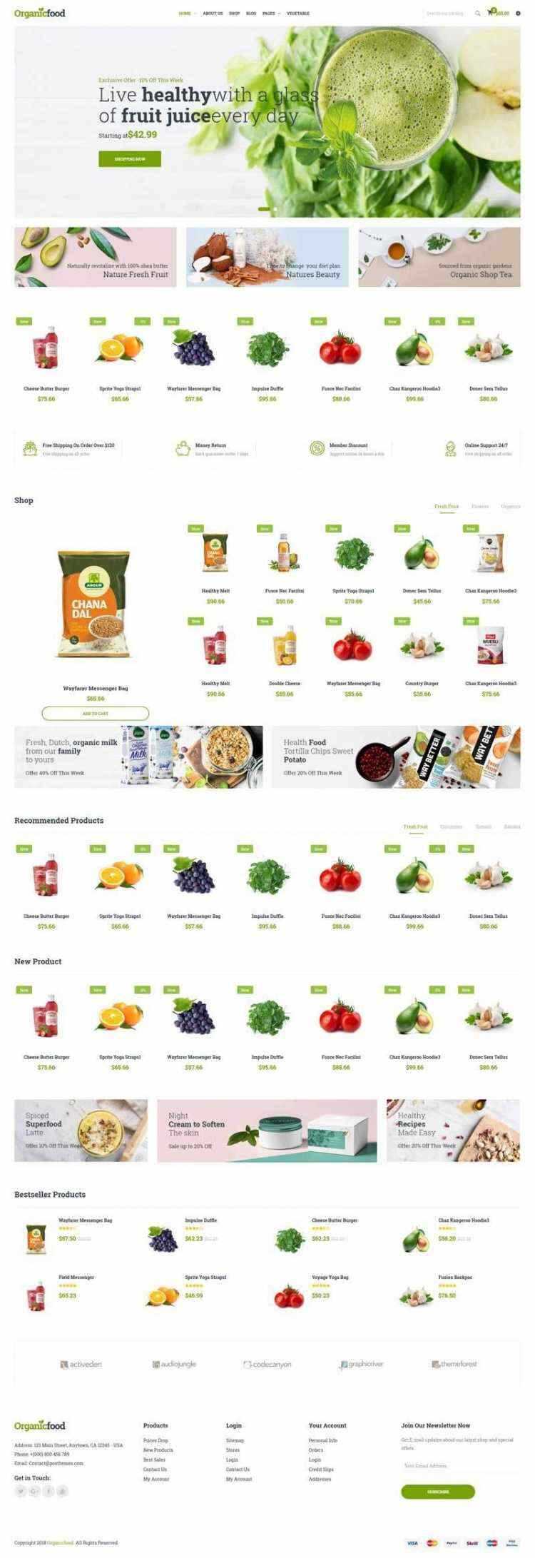 绿色Bootstrap4响应式食品蔬菜水果外卖预订商城网站 一点学习助手-零基础自学教程-副业项目-兴趣学习项目资源网