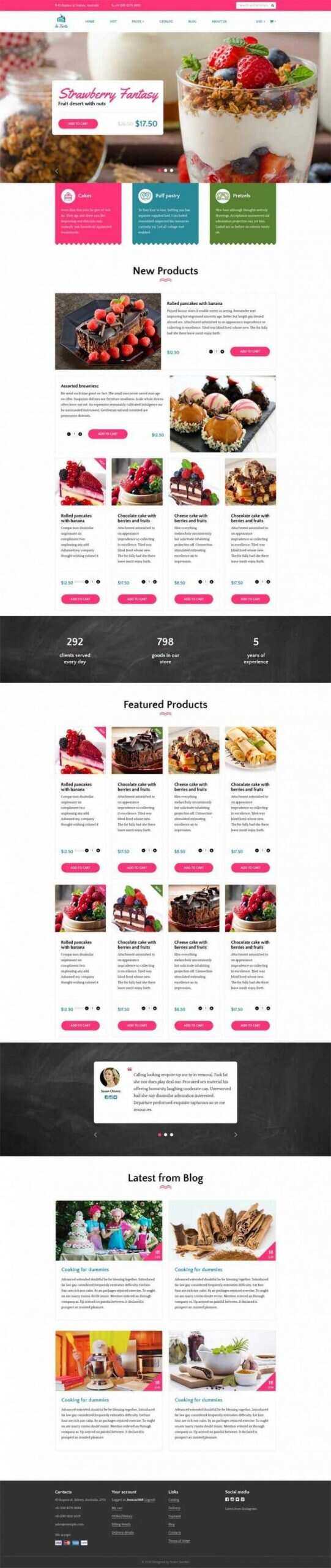 Bootstrap4响应式粉色甜品蛋糕店在线购买商城 一点学习助手-零基础自学教程-副业项目-兴趣学习项目资源网
