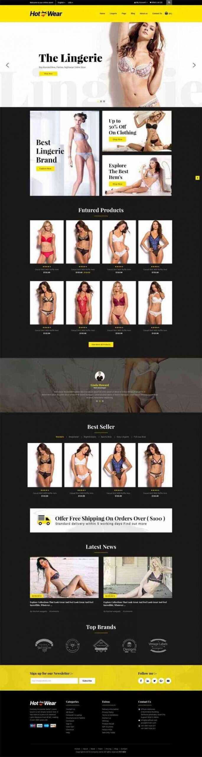 bootstrap响应式时尚女性内衣内裤购物商城网站 一点学习助手-零基础自学教程-副业项目-兴趣学习项目资源网
