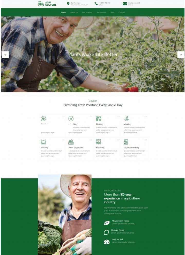 Bootstrap绿色有机果蔬农场html模板 一点学习助手-零基础自学教程-副业项目-兴趣学习项目资源网