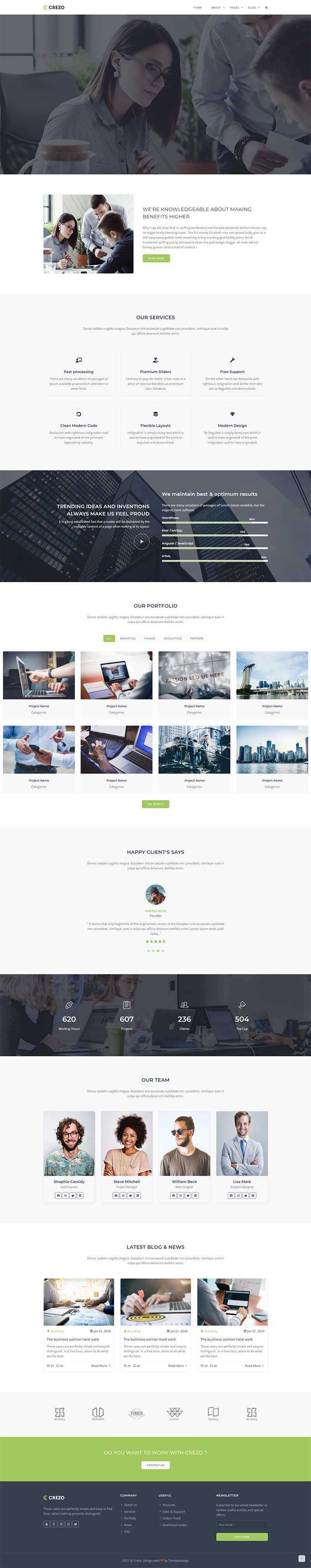 Bootstrap多用途的商业公司展示HTML5模板 一点学习助手-零基础自学教程-副业项目-兴趣学习项目资源网
