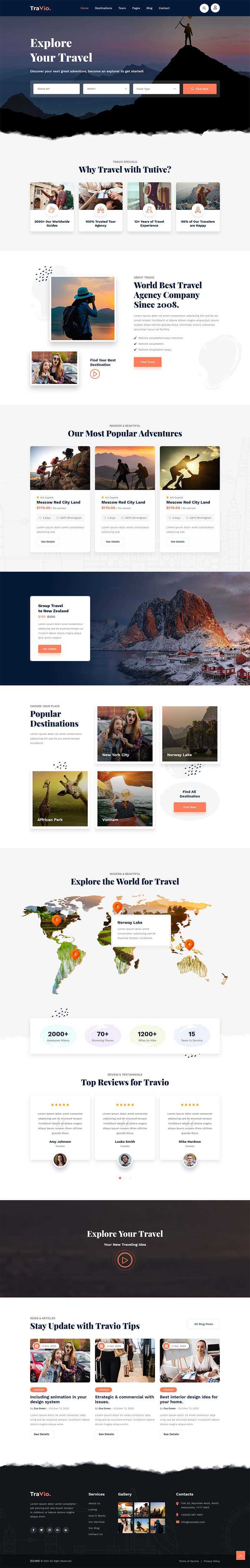 html5响应式旅游旅行社官网html模板 一点学习助手-零基础自学教程-副业项目-兴趣学习项目资源网