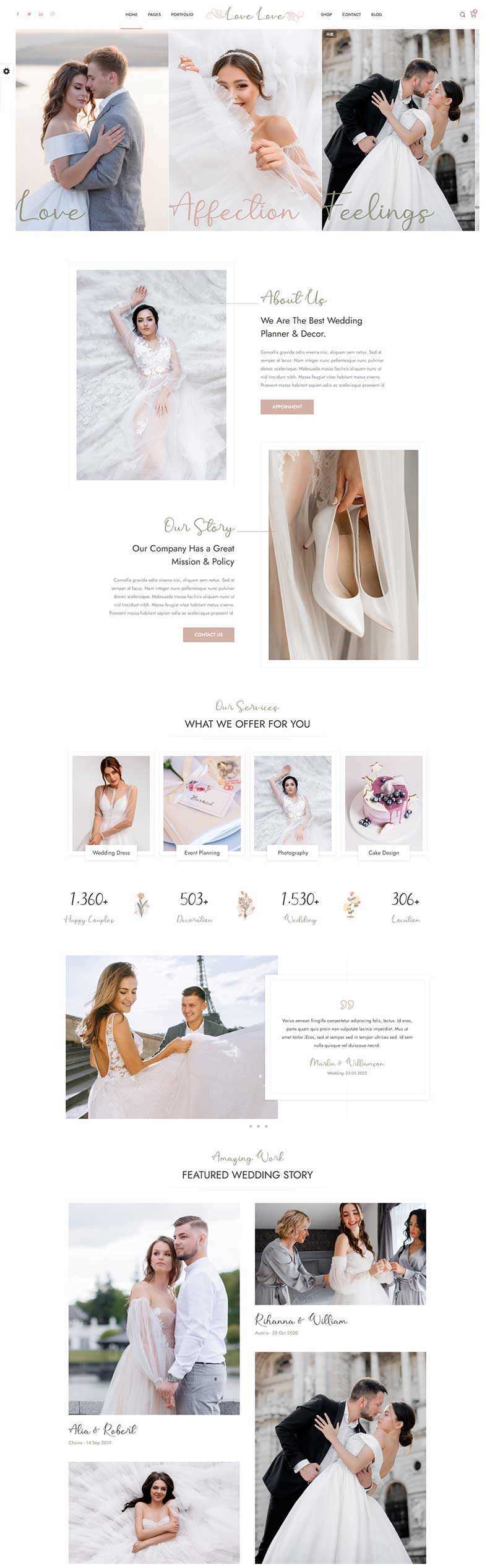 HTML5婚庆婚饰婚纱摄影服务网站html模板 一点学习助手-零基础自学教程-副业项目-兴趣学习项目资源网