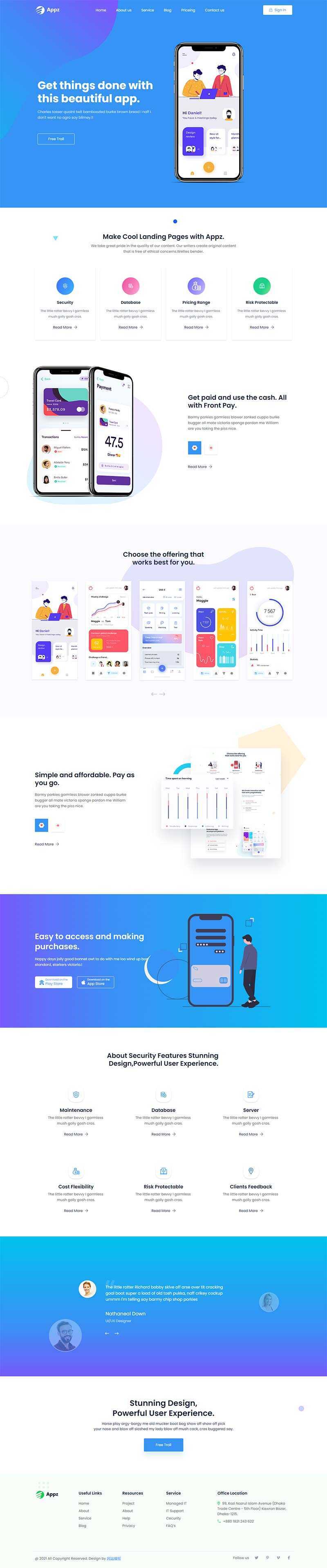 bootstrap手机app应用软件官网HTML5模板 一点学习助手-零基础自学教程-副业项目-兴趣学习项目资源网