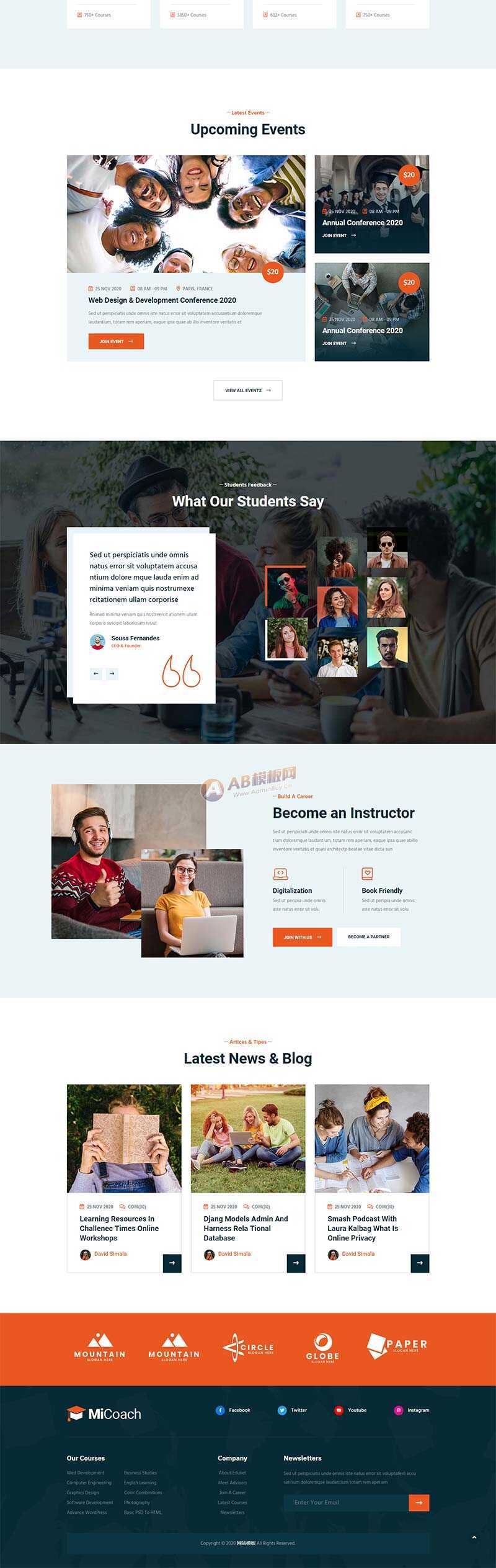 响应式在线课程教育培训行业网站HTML5模板 一点学习助手-零基础自学教程-副业项目-兴趣学习项目资源网