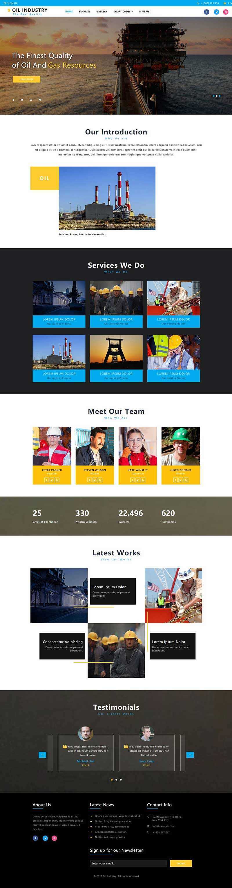 bootstrap石油开采工业类企业网站html模板 一点学习助手-零基础自学教程-副业项目-兴趣学习项目资源网