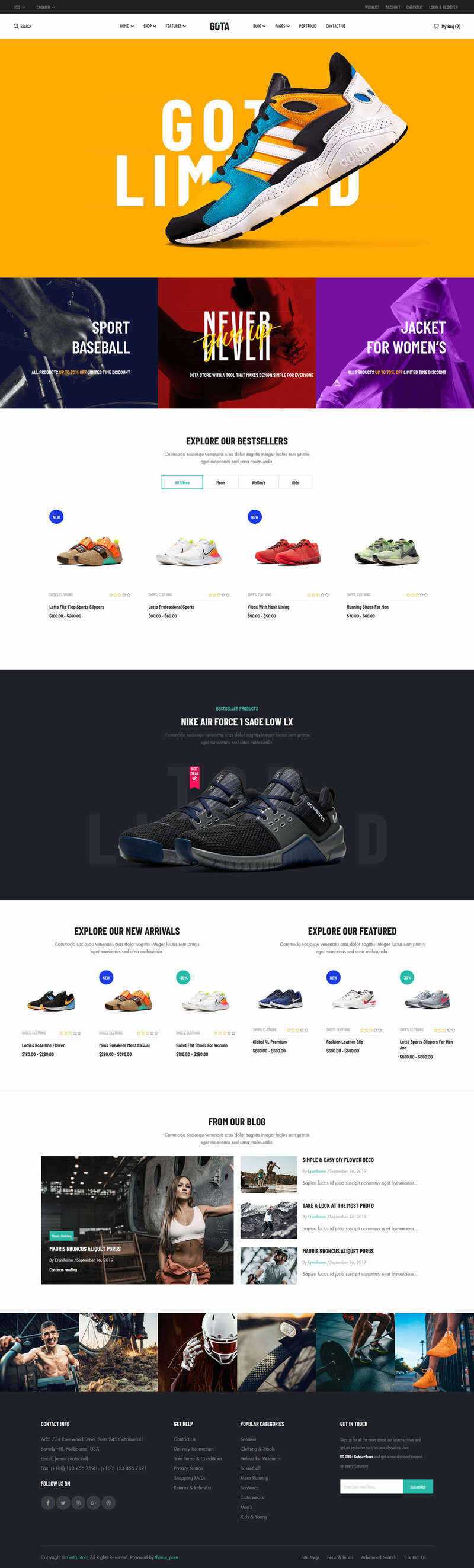 bootstrap响应式品牌运动鞋商城HTML5模板 一点学习助手-零基础自学教程-副业项目-兴趣学习项目资源网