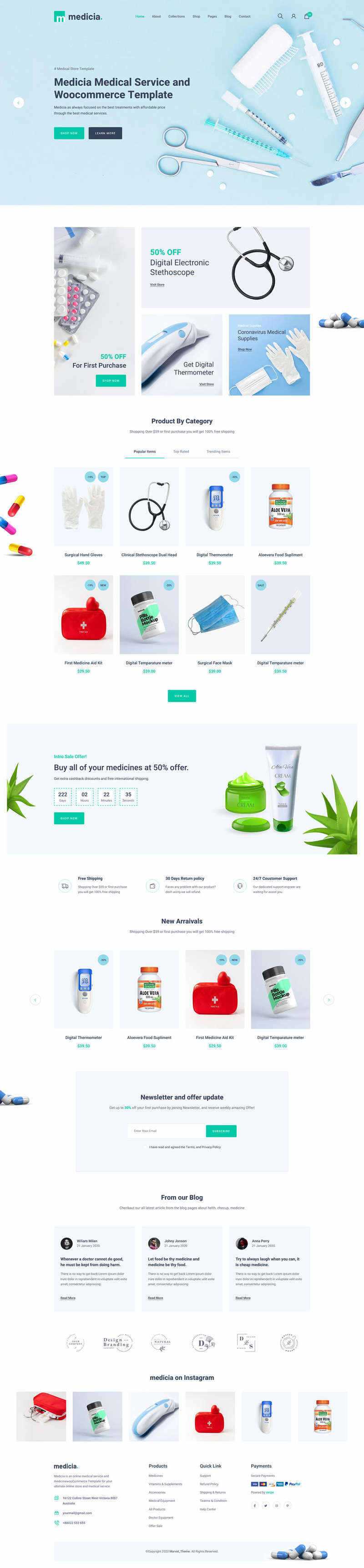 Bootstrap4医疗保健用品电子商务HTML5模板 一点学习助手-零基础自学教程-副业项目-兴趣学习项目资源网