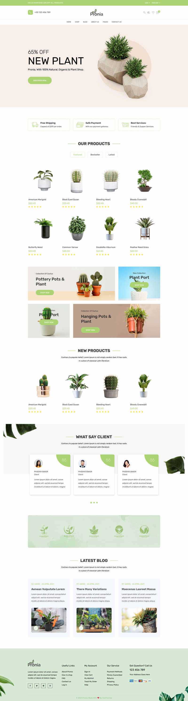 Bootstrap响应式盆栽植物商城网页模板 一点学习助手-零基础自学教程-副业项目-兴趣学习项目资源网