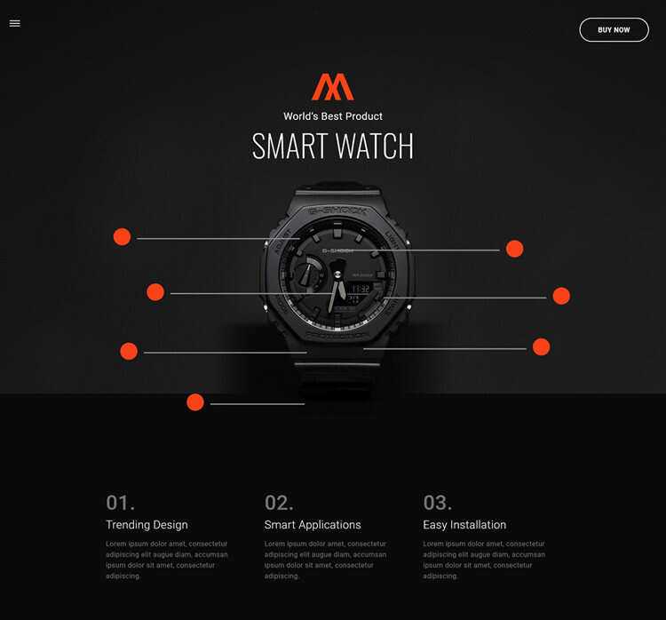 时尚腕表产品介绍html5模板 一点学习助手-零基础自学教程-副业项目-兴趣学习项目资源网