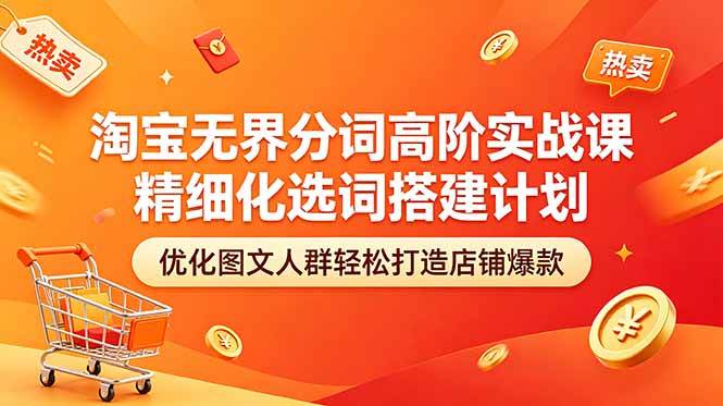 (5.23)淘宝无界分词高阶实战课 精细化选词搭建计划 优化图文人群轻松打造店铺爆款