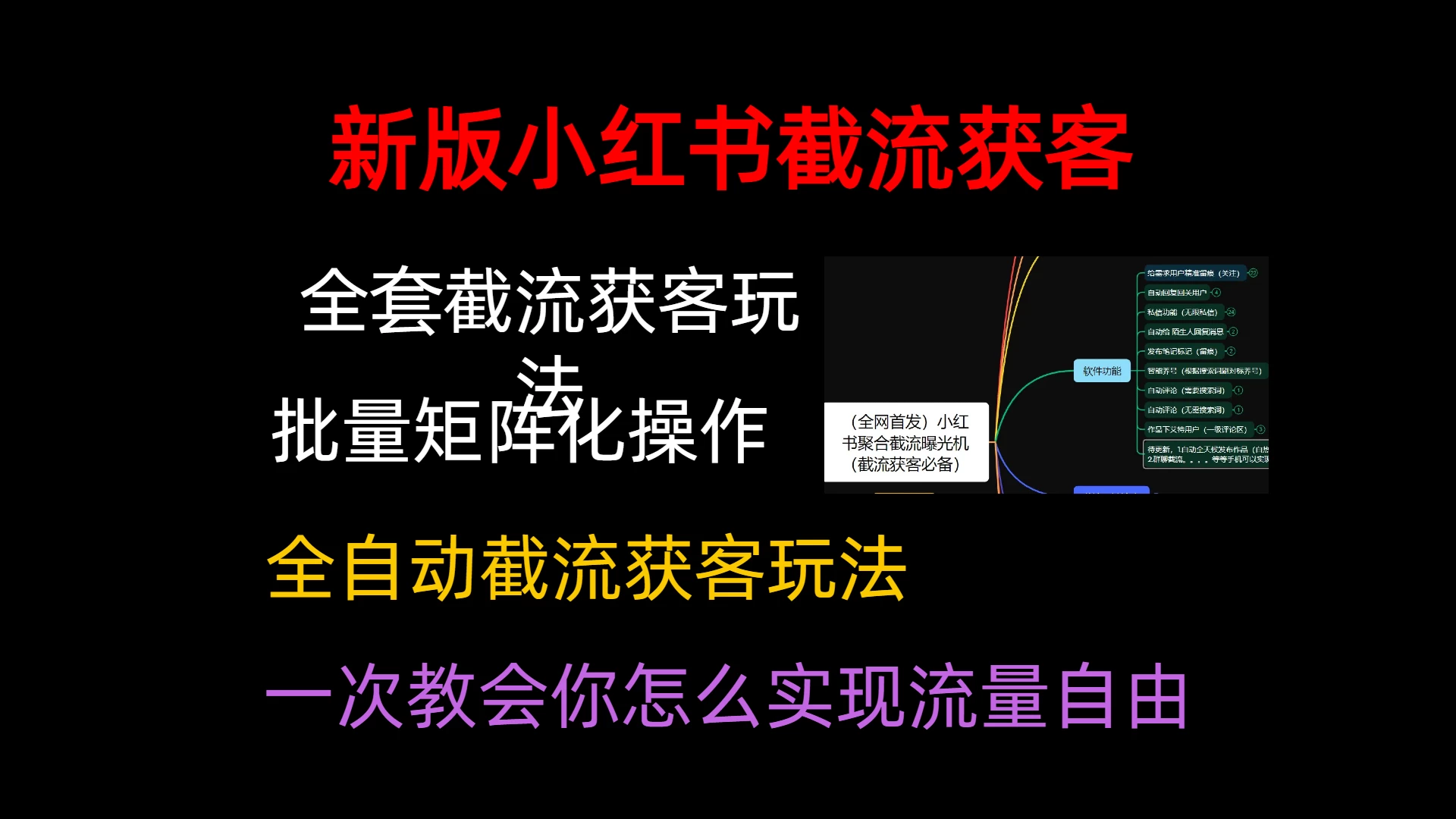 小红薯聚合截流曝光炮机，全套截流获客玩法，自热/截流神器 一点学习助手-零基础自学教程-副业项目-兴趣学习项目资源网