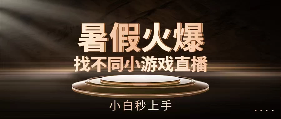 暑假火爆找不同小游戏直播间,小白秒上手 一点学习助手-零基础自学教程-副业项目-兴趣学习项目资源网