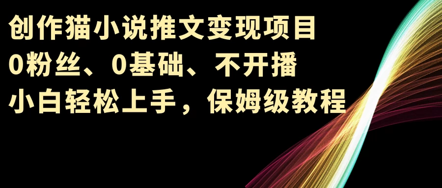 小说推文变现项目，0粉丝、0基础、不开播、小白轻松上手，保姆级教程 一点学习助手-零基础自学教程-副业项目-兴趣学习项目资源网