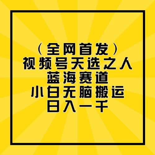 全网首发，视频号天选之人蓝海赛道，小白无脑搬运日入一千 一点学习助手-零基础自学教程-副业项目-兴趣学习项目资源网