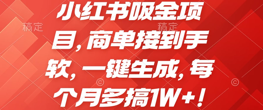 小红书吸金项目,商单接到手软,一键生成,每个月多搞1W+ 一点学习助手-零基础自学教程-副业项目-兴趣学习项目资源网