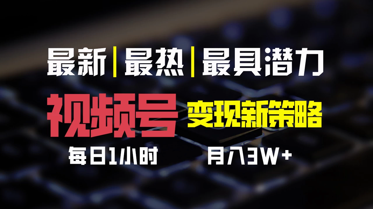视频号变现新策略,每日只需一小时,月入30000+ 一点学习助手-零基础自学教程-副业项目-兴趣学习项目资源网