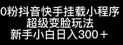 0粉抖音快手挂载小程序，超级变脸玩法，新手小白日入300+ 一点学习助手-零基础自学教程-副业项目-兴趣学习项目资源网