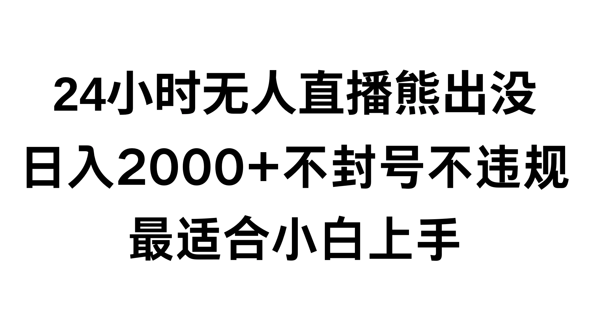 快手24小时无人直播熊出没,不封直播间,不违规,日入2000+,最适合小白上手,保姆式教学 一点学习助手-零基础自学教程-副业项目-兴趣学习项目资源网
