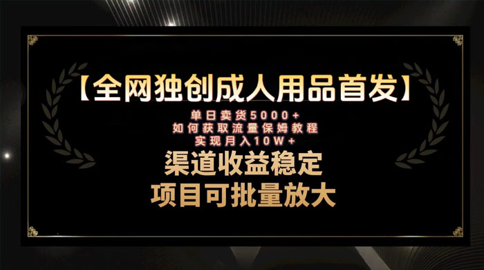 最新全网独创首发，成人用品赛道引流获客，单日卖货 5000+，月入 10w 保姆级教程 一点学习助手-零基础自学教程-副业项目-兴趣学习项目资源网