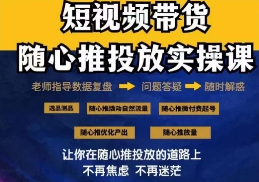 2024好物分享随心推投放实操课，随心推撬动自然流量/微付费起号/优化产出 一点学习助手-零基础自学教程-副业项目-兴趣学习项目资源网