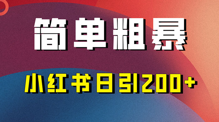 简单粗暴的小红书引流技巧,大道至简,看完实操日引 200+ 一点学习助手-零基础自学教程-副业项目-兴趣学习项目资源网