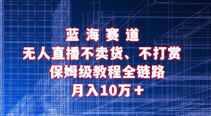 无人直播不卖货、不打赏保姆级教程全链路 月入10万＋ 一点学习助手-零基础自学教程-副业项目-兴趣学习项目资源网