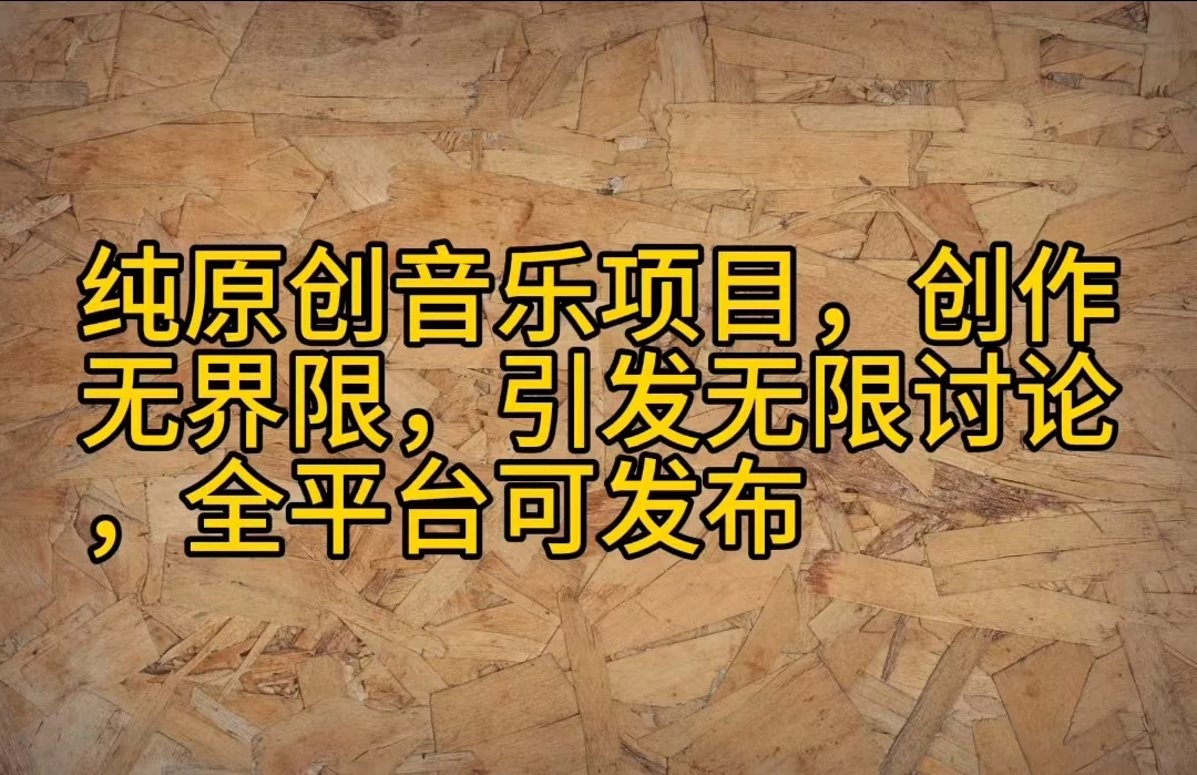 纯原创音乐项目，创作无界限，引发无限讨论，全平台可发布 一点学习助手-零基础自学教程-副业项目-兴趣学习项目资源网