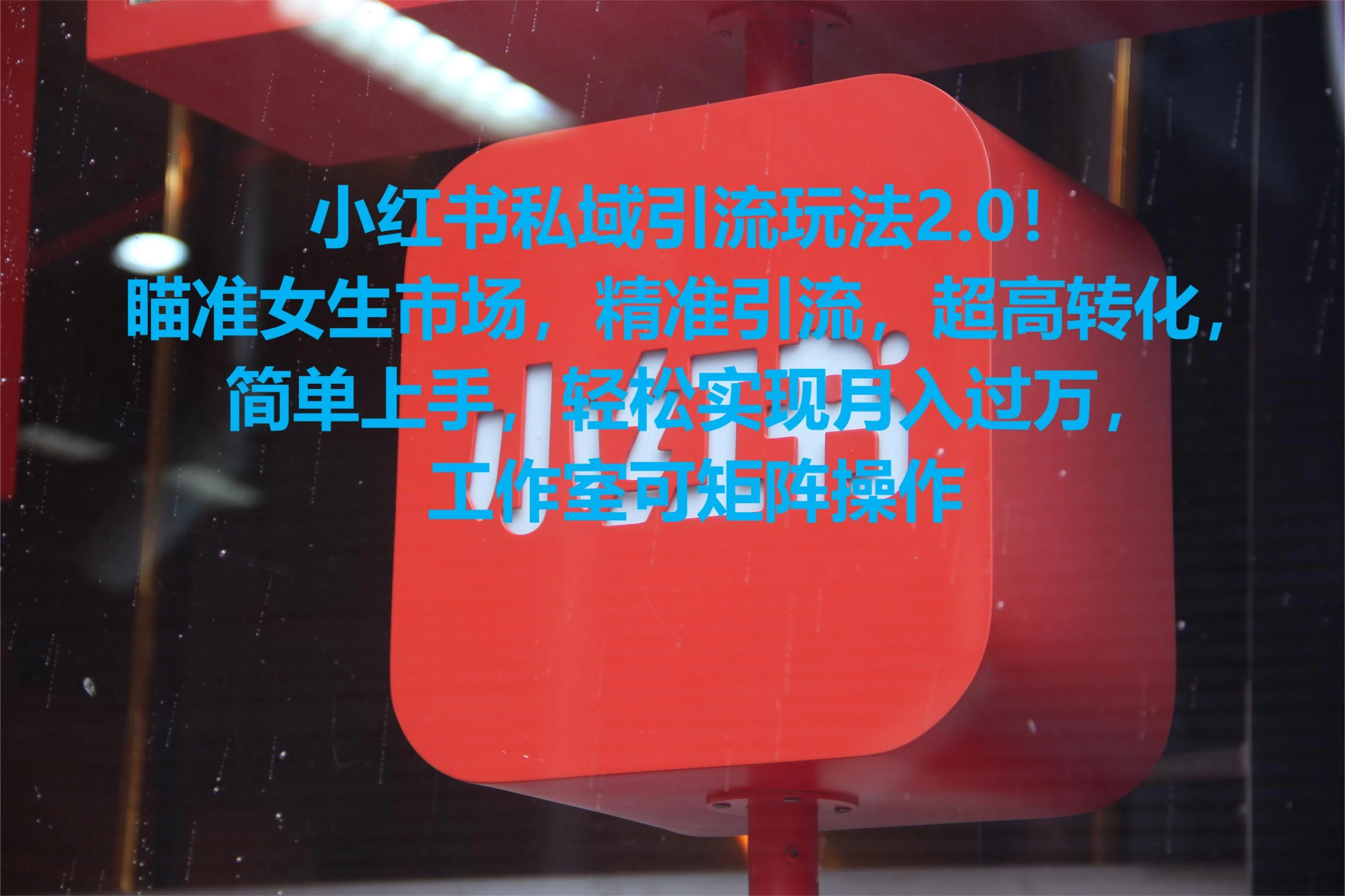 小红书私域引流玩法2.0!瞄准女生市场,精准引流,超高转化,简单上手,轻松实现月入过万,工作室可矩阵操作 一点学习助手-零基础自学教程-副业项目-兴趣学习项目资源网