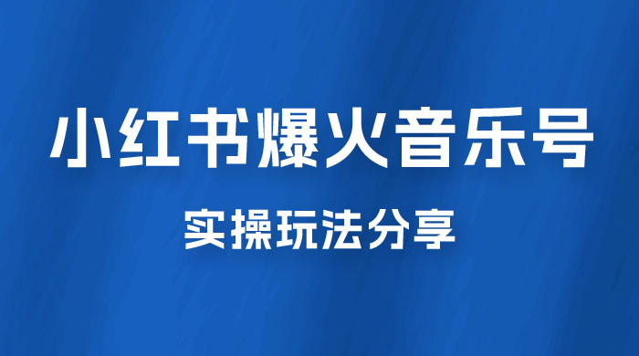 副业拆解：小红书爆火音乐号引流变现项目，视频版一条龙实操玩法分享给你 一点学习助手-零基础自学教程-副业项目-兴趣学习项目资源网