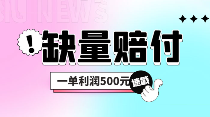 最新多平台缺量赔付玩法：简单操作一单利润 5 张 一点学习助手-零基础自学教程-副业项目-兴趣学习项目资源网