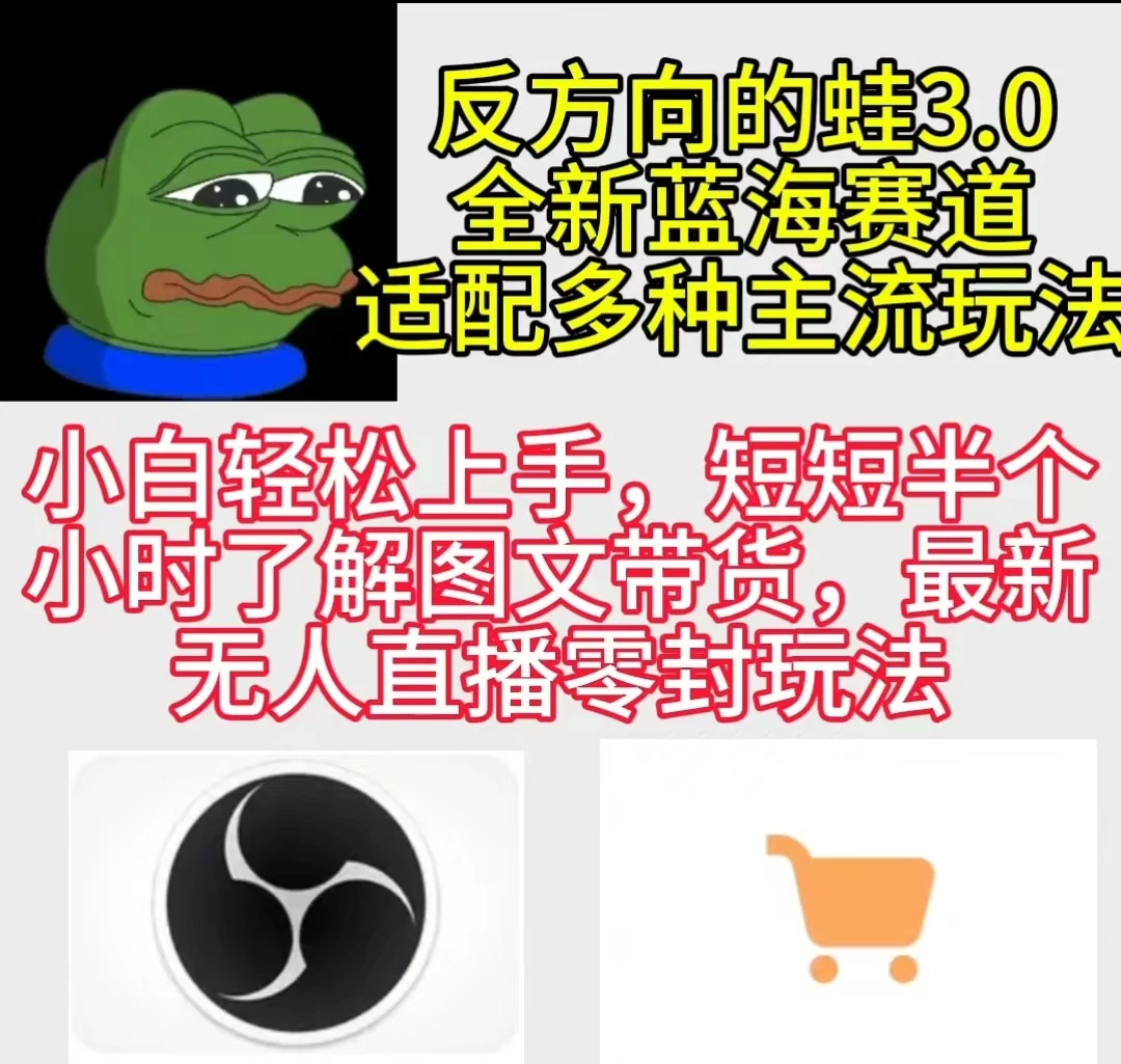 反方向的蛙3.0 图文最新玩法 隐身各种主流项目 新手小白轻松上手 日入2000+ 一点学习助手-零基础自学教程-副业项目-兴趣学习项目资源网