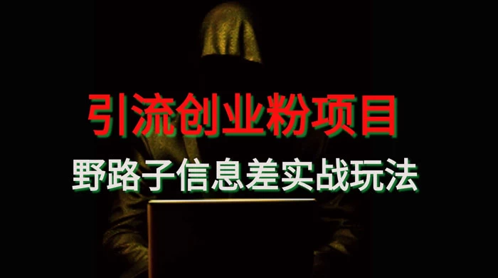 野路子信息差玩法实战教学，引流创业粉 一点学习助手-零基础自学教程-副业项目-兴趣学习项目资源网
