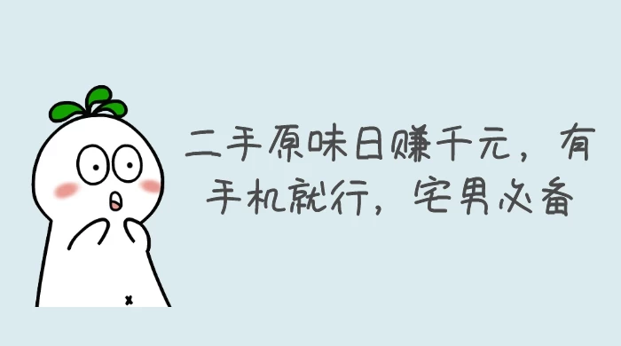 二手原味日赚千元，有手机就行，宅男必备【揭秘】 一点学习助手-零基础自学教程-副业项目-兴趣学习项目资源网