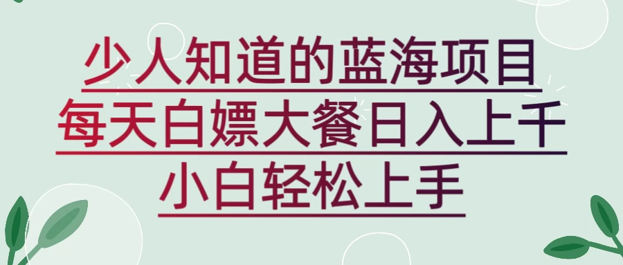 新蓝海长期项目，白嫖大餐日入上千，小白轻松上手 一点学习助手-零基础自学教程-副业项目-兴趣学习项目资源网