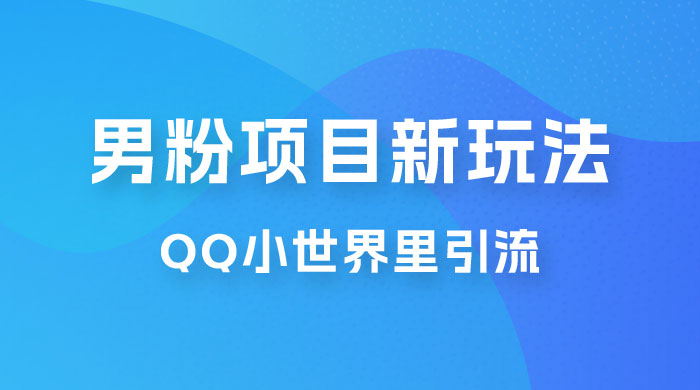 流量巨大的男粉项目新玩法，在 QQ 小世界里引流，一部手机即可操作 一点学习助手-零基础自学教程-副业项目-兴趣学习项目资源网