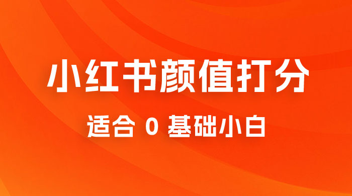 小红书颜值打分项目：一条作品最高收入 1000+ 一点学习助手-零基础自学教程-副业项目-兴趣学习项目资源网
