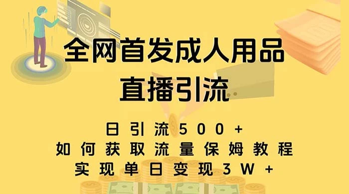 成人用品直播引流获客暴力玩法,单日引流500+,变现 3w+,保姆级教程 一点学习助手-零基础自学教程-副业项目-兴趣学习项目资源网