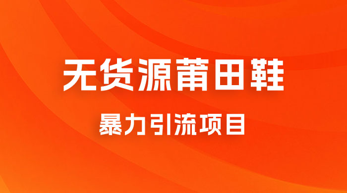 无货源莆田鞋暴力引流项目，新手小白也可操作日入 1000+ 一点学习助手-零基础自学教程-副业项目-兴趣学习项目资源网