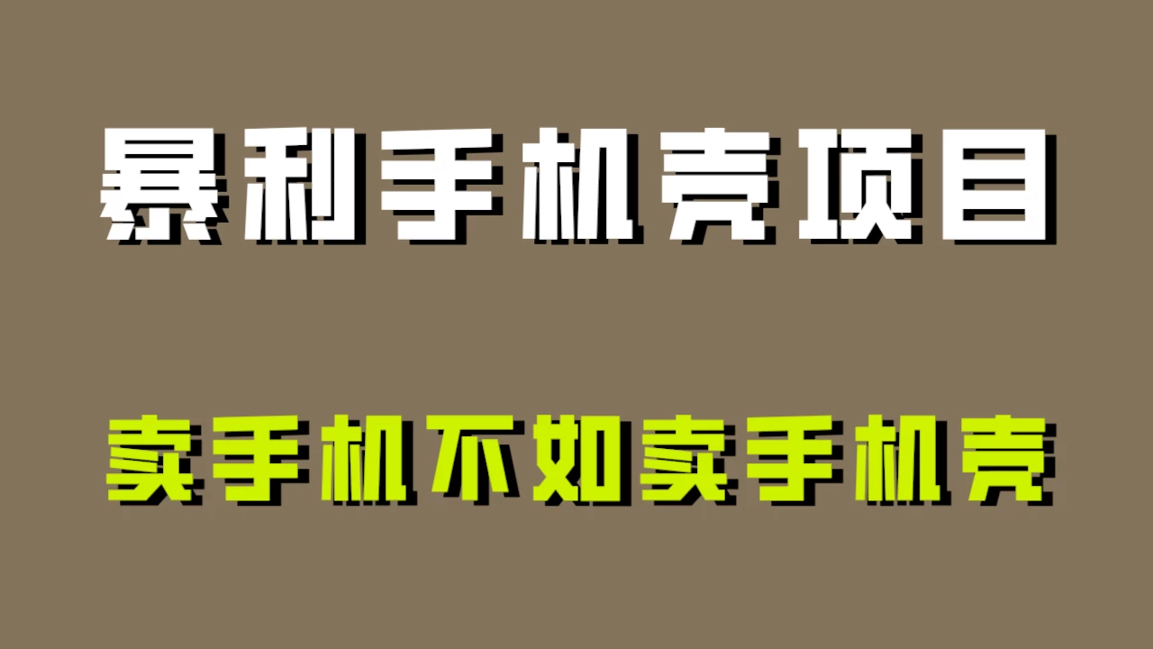 卖手机不如卖手机壳,暴利手机壳项目玩法拆解! 一点学习助手-零基础自学教程-副业项目-兴趣学习项目资源网