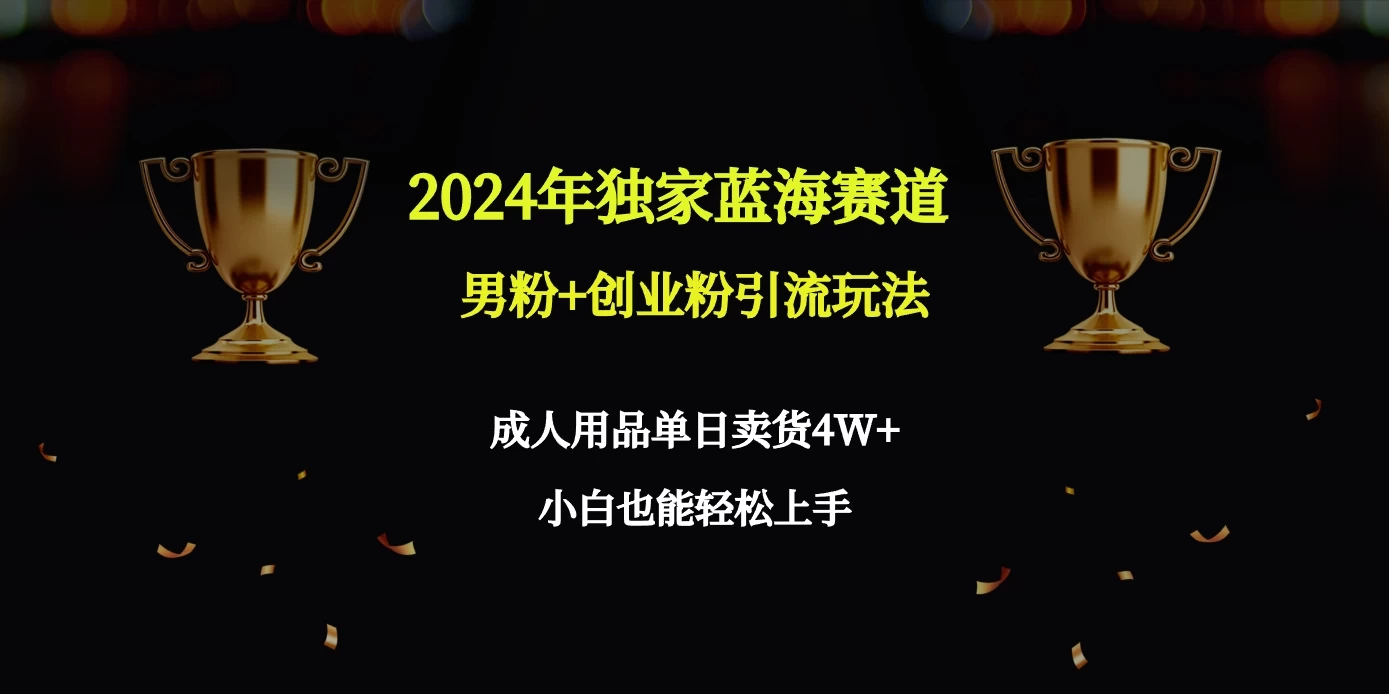 2024独家蓝海赛道，男粉＋创业粉引流玩法。 一点学习助手-零基础自学教程-副业项目-兴趣学习项目资源网