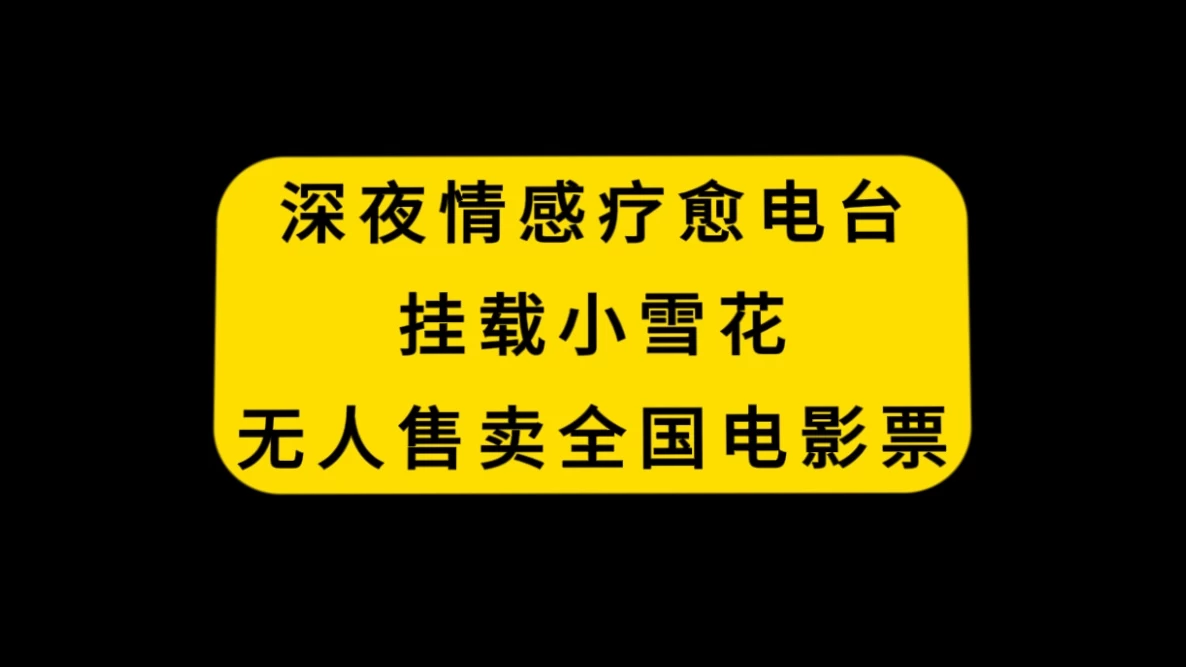 深夜情感疗愈电台，挂载小雪花，无人售卖全国电影票 一点学习助手-零基础自学教程-副业项目-兴趣学习项目资源网