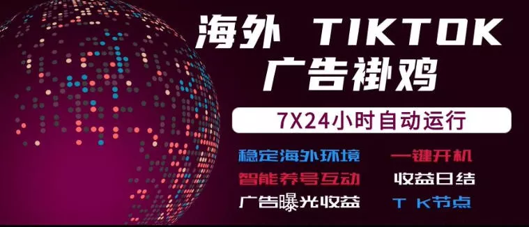 海外TikTok挂G流量变现，7X24自动运行，广告曝光收益，收益日结【揭秘】 一点学习助手-零基础自学教程-副业项目-兴趣学习-网盘拉新平台-英语启蒙项目资源网