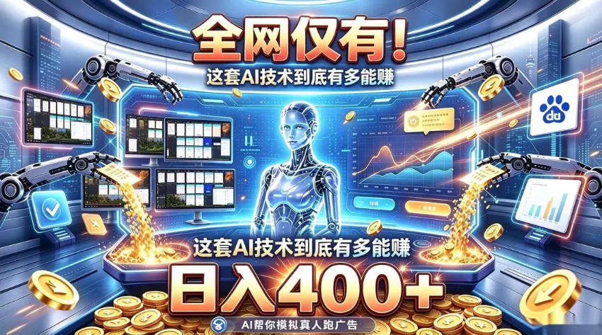 全网仅有！这套AI技术到底有多能賺，日入400+，无需人工干预，实现真正被动变现【揭秘】 一点学习助手-零基础自学教程-副业项目-兴趣学习-网盘拉新平台-英语启蒙项目资源网