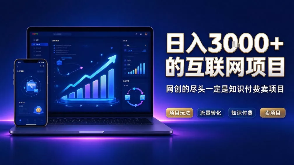 日入3k+的互联网项目，网红的尽头是带货，网创的尽头一定是知识付费卖项目【揭秘】 一点学习助手-零基础自学教程-副业项目-兴趣学习-网盘拉新平台-英语启蒙项目资源网