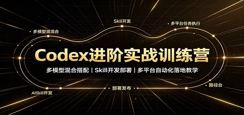 Codex进阶实战训练营：多模型混合搭配，Skill开发部署，多平台自动化落地教学 一点学习助手-零基础自学教程-副业项目-兴趣学习-网盘拉新平台-英语启蒙项目资源网