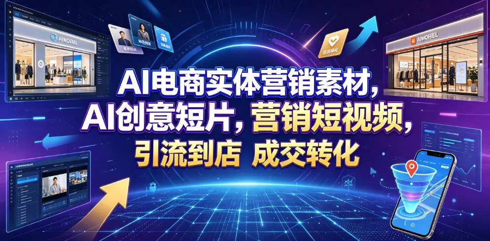 AI电商实体营销素材，AI创意短片，高效打造营销短视频，轻松引流到店，稳定提升门店客流与成交转化 一点学习助手-零基础自学教程-副业项目-兴趣学习-网盘拉新平台-英语启蒙项目资源网