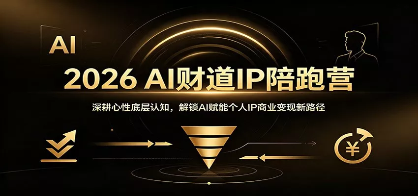 2026 AI财道IP陪跑营：深耕心性底层认知，解锁AI赋能个人IP商业变现新路径 一点学习助手-零基础自学教程-副业项目-兴趣学习-网盘拉新平台-英语启蒙项目资源网