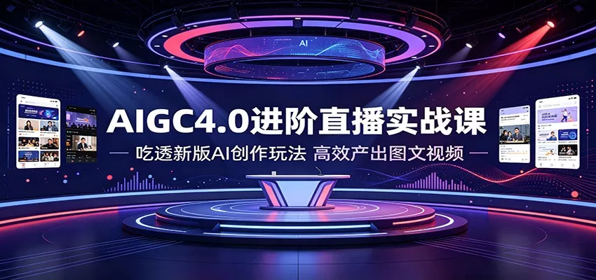 AIGC4.0进阶直播实战课：吃透新版AI创作玩法，高效产出图文视频 一点学习助手-零基础自学教程-副业项目-兴趣学习-网盘拉新平台-英语启蒙项目资源网