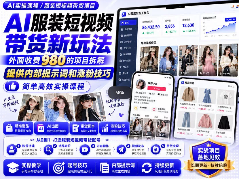 外面收费980AI快手带货系统课程，内部课程首次外放，操作简单高效，一分钟一条爆款视频 一点学习助手-零基础自学教程-副业项目-兴趣学习-网盘拉新平台-英语启蒙项目资源网
